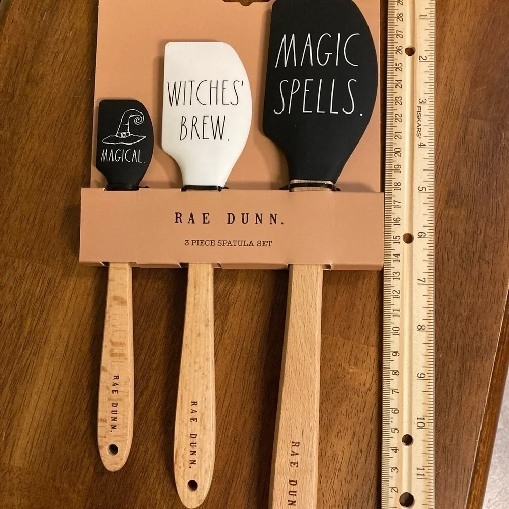 RAE DUNN MAGICAL, WITCH'S BREW AND MAGIC SPELLS HALLOWEEN SPATULAS SET OF 3 NEW